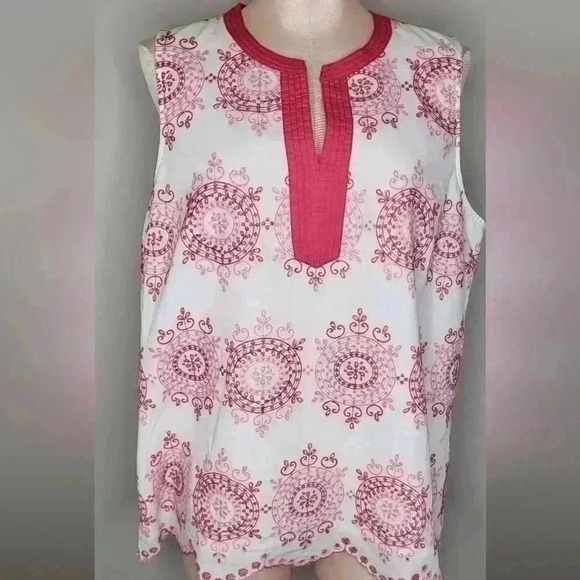 Talbots EMBROIDERED TUNIC SHELL - ARTISTIC MEDALLION Womens XLP Petite - Picture 3 of 12